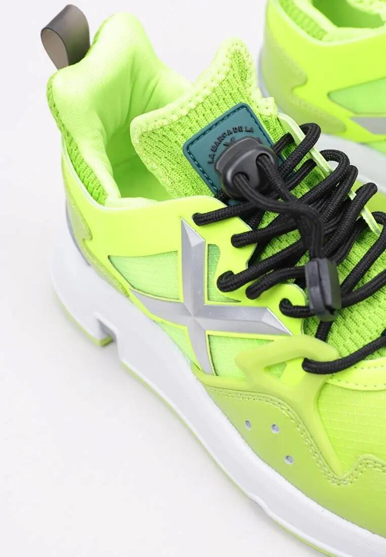 Zapatillas deportivas mujer - Cuero y textil - CLIK WOMAN - Amarillo 4/5