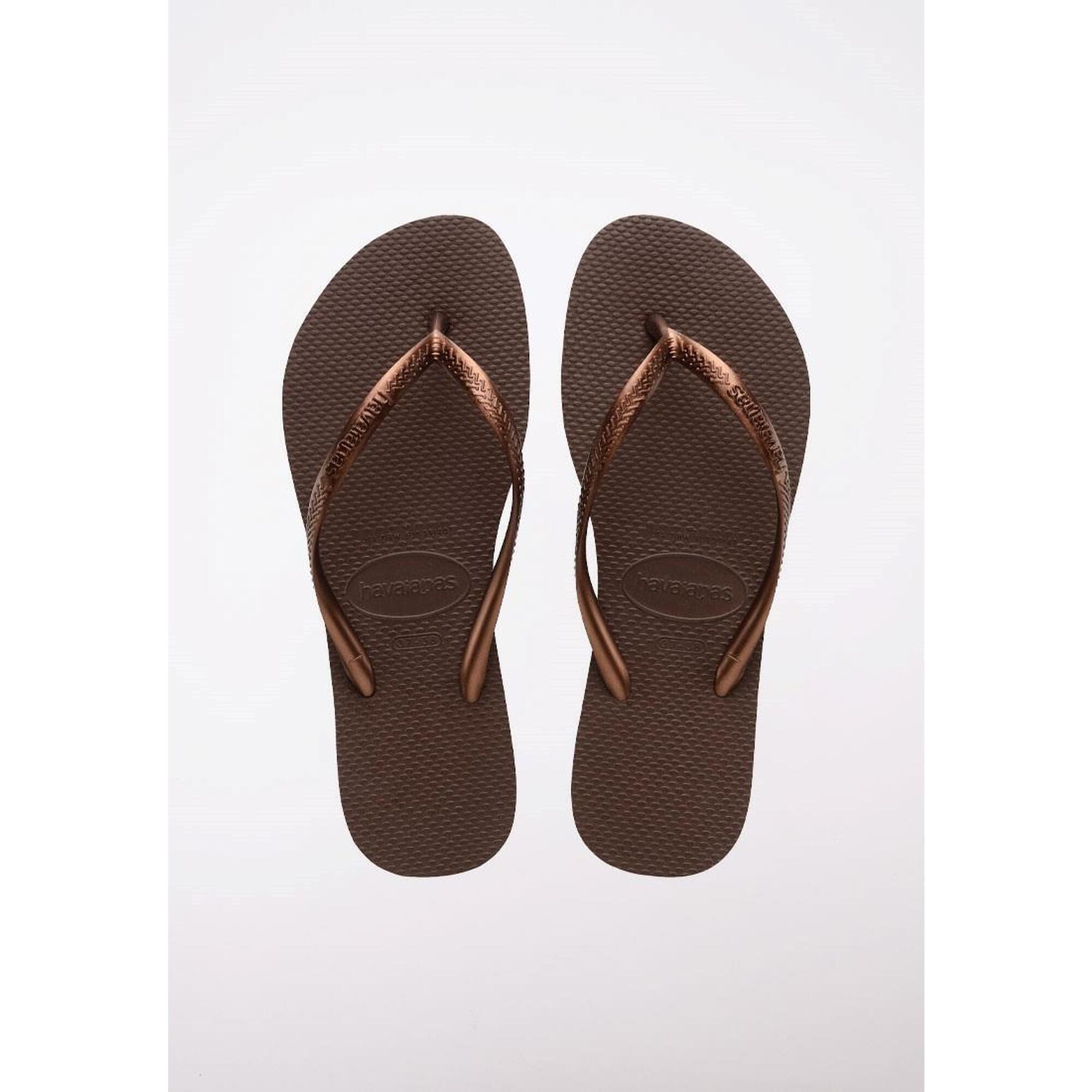 Havaianas - Chanclas Surf Mujer Havaianas Slim Bronze - Tongs - Marron|vert - 34 - Decathlon