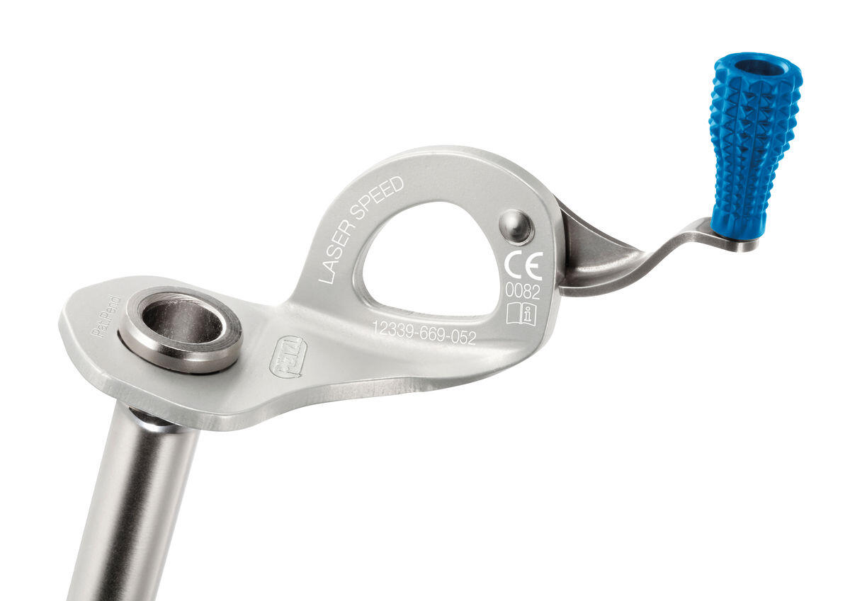 Petzl Laser Speed broche à glace 21 cm verte, manivelle pliable, 3 dents acier 7/7