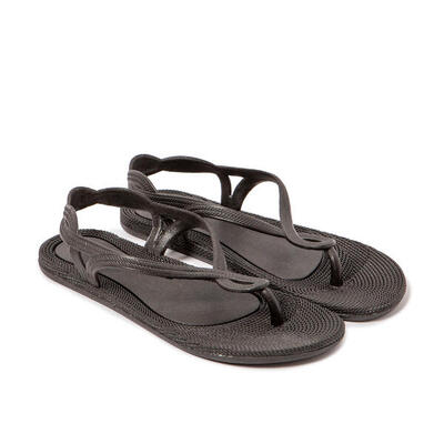 Strand slippers voor dames brasileras geel met rubberen zool