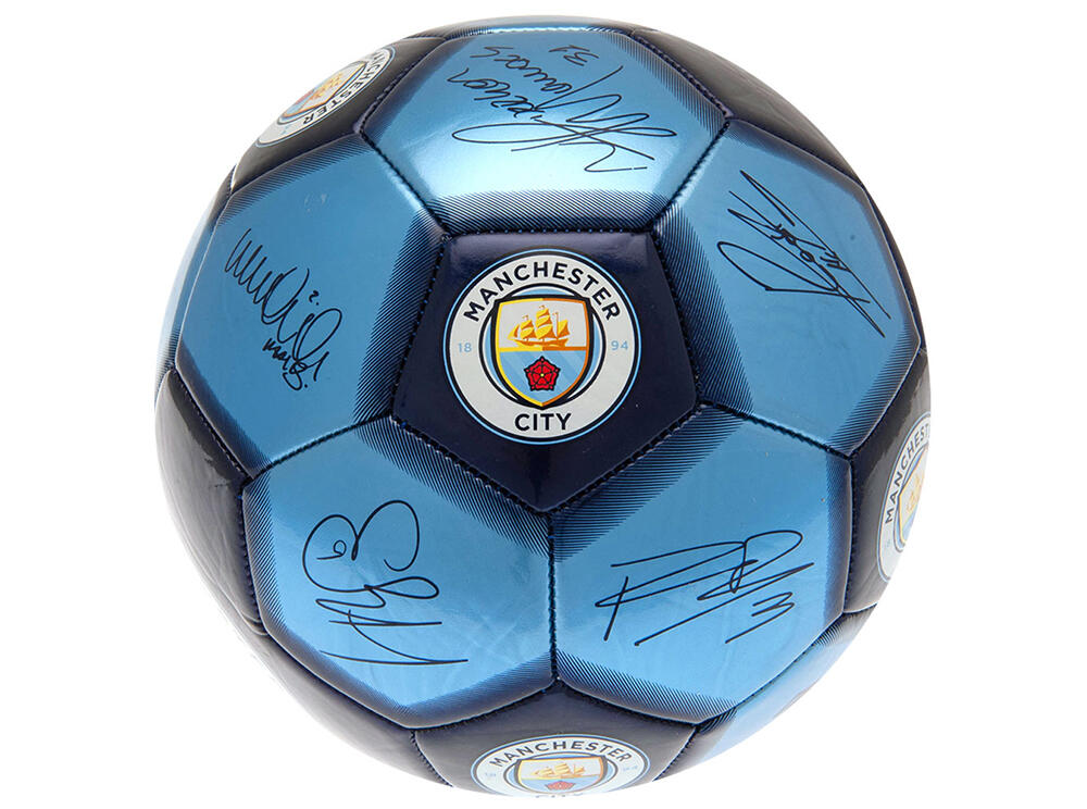 Piłka Manchester City z podpisami - licencjonowana 2/3