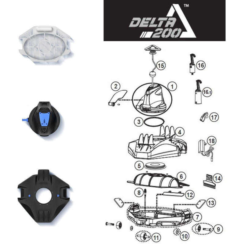 Kokido Delta 200 Wiederaufladbarer Roboter-Poolreiniger