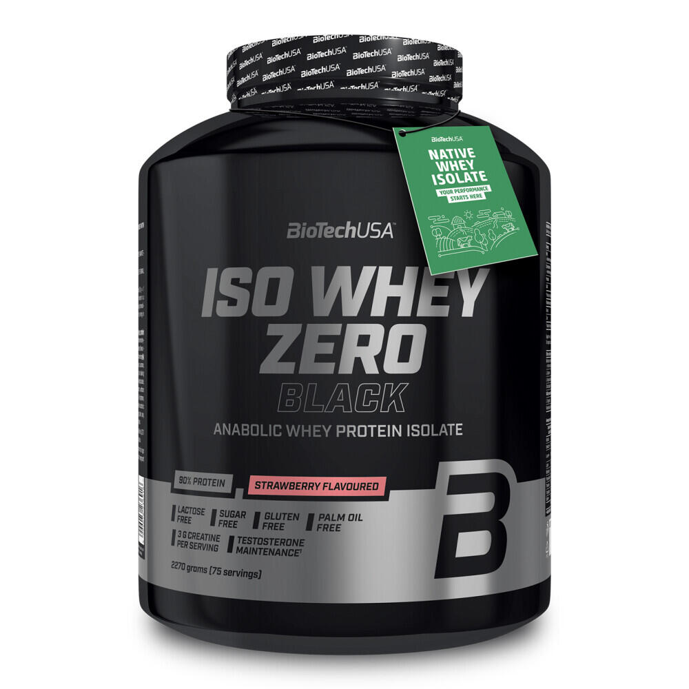 Proteína em pó iso whey zero black 2270g. Morango biotech usa