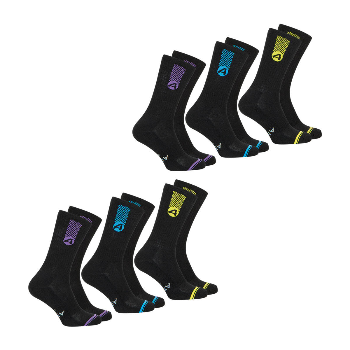Athena - Lot De 6 Paires De Chaussettes Mi-hautes Homme Training Dry - Chaussettes - Noir - 39/42 - Decathlon