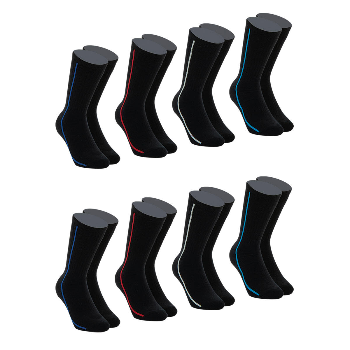 Lot de 8 paires de chaussettes de sport mi-hautes 2/4