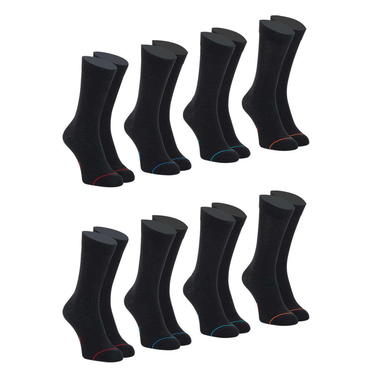 Lot de 8 paires de chaussettes mi-hautes homme Eco Pack 2/4