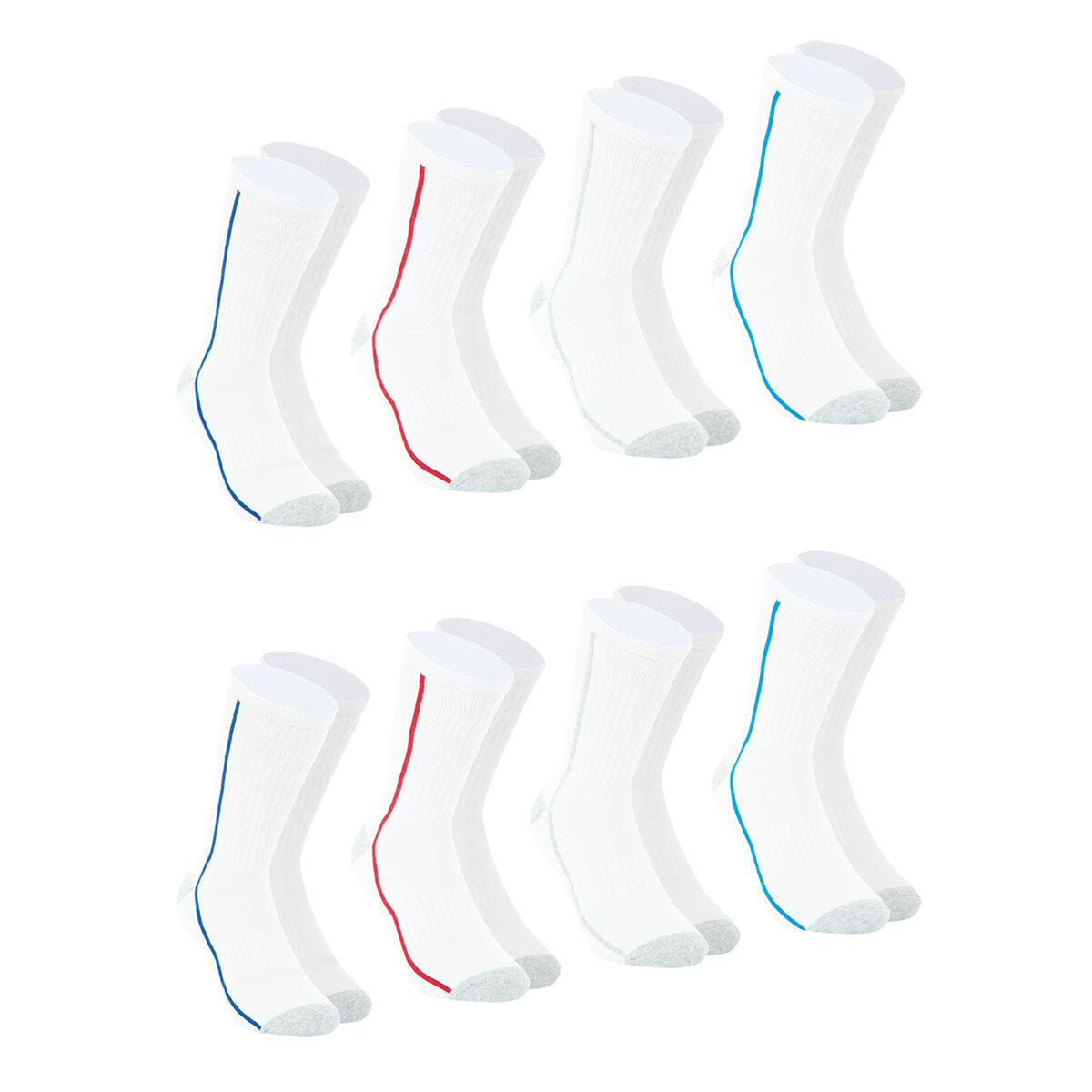Lot de 8 paires de chaussettes de sport mi-hautes 2/4
