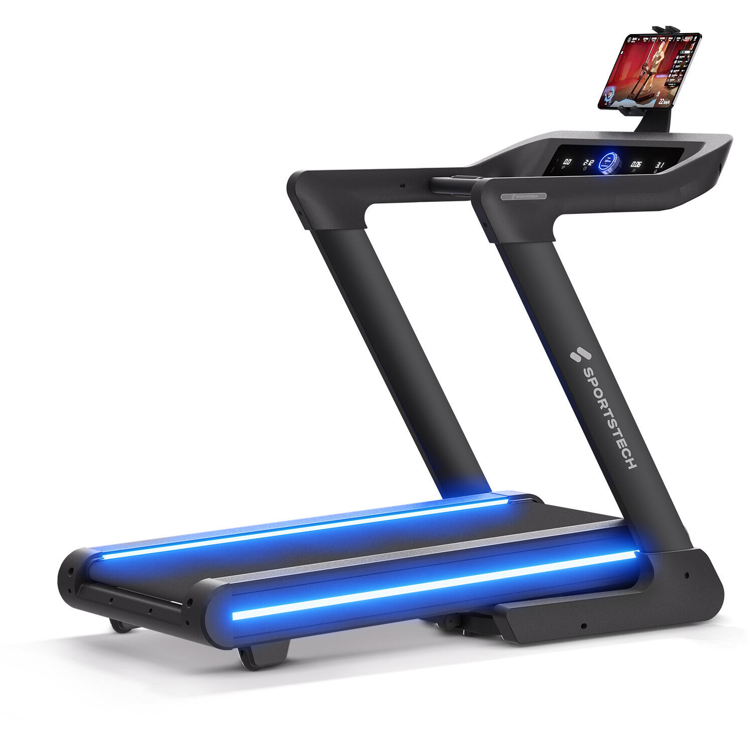 SPORTSTECH Sportstech Laufband sTread Lite | Klappbar | LED-Beleuchtung | Bis 20 km/h