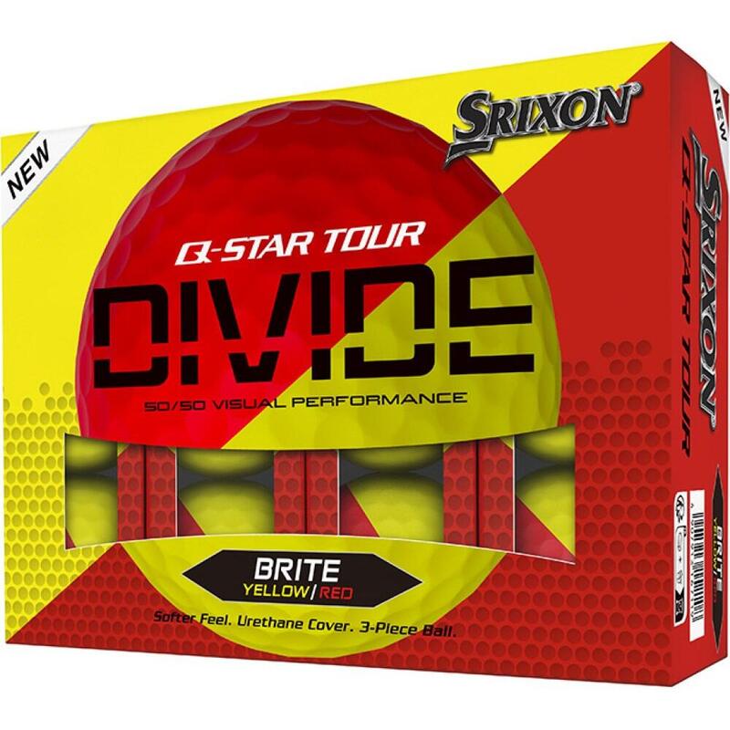 Caixa de 12 bolas de golfe Srixon Q-Star Tour DIVIDE New