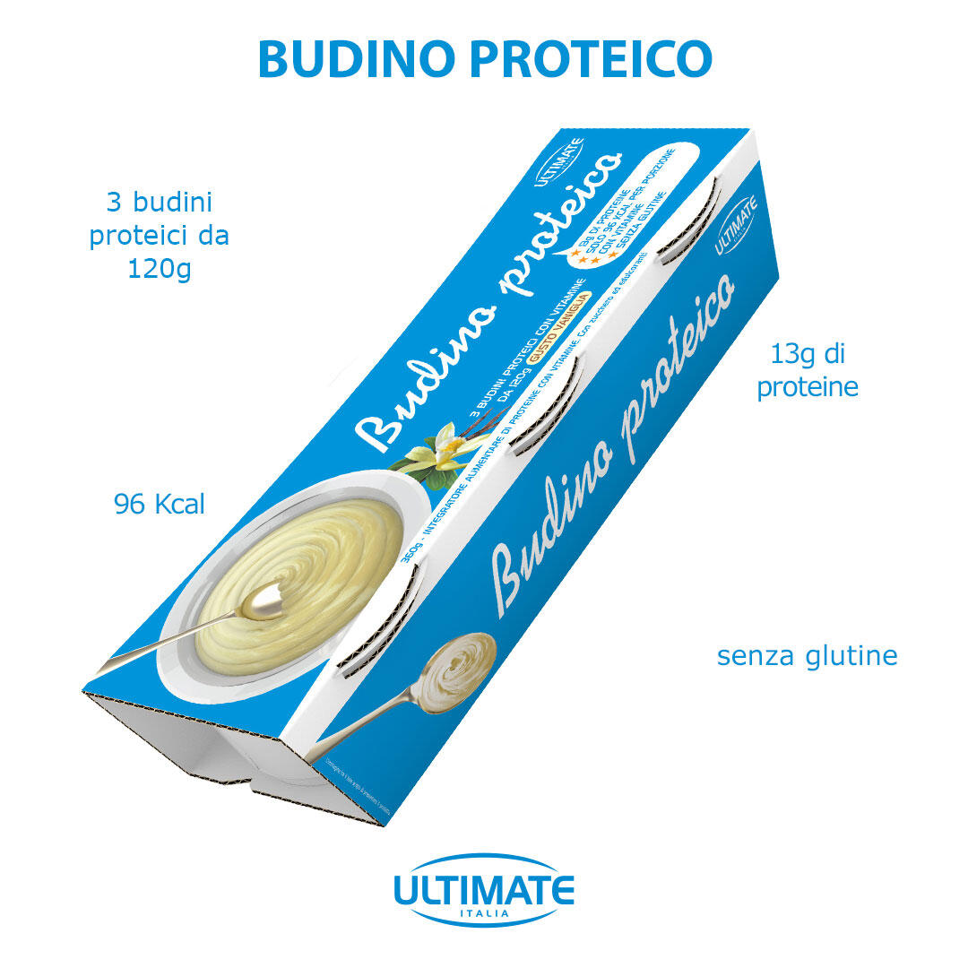 Integratore alimentare - BUDINO PROTEICO VANIGLIA - 3 pz da 120g 4/5