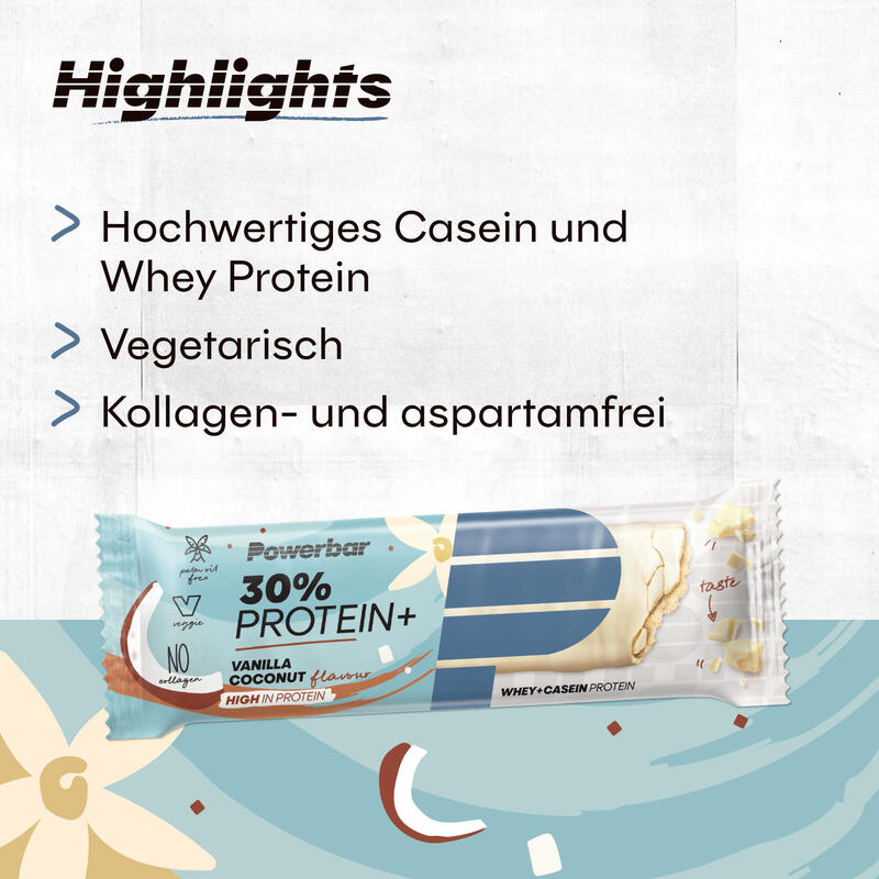 Barre protéine 30% Protein Plus vanilla-coconut 15 x 55g
