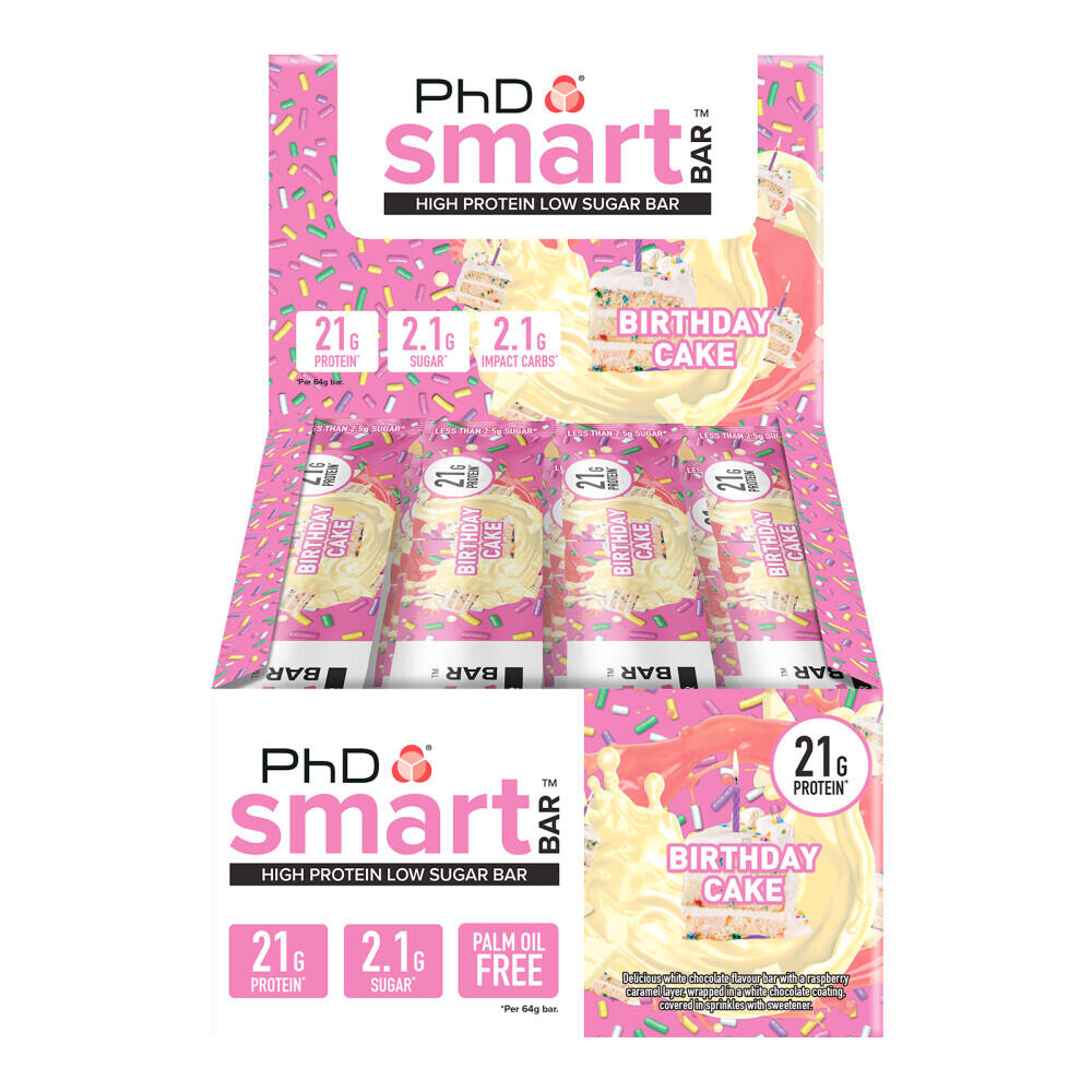 PHD NUTRITION PhD Nutrition | Smart Bar | Birthday Cake Flavour | 64g | 12 pack