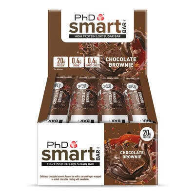 Phd smart bar (12x64g) chocolate brownie - repen - eiwit repen