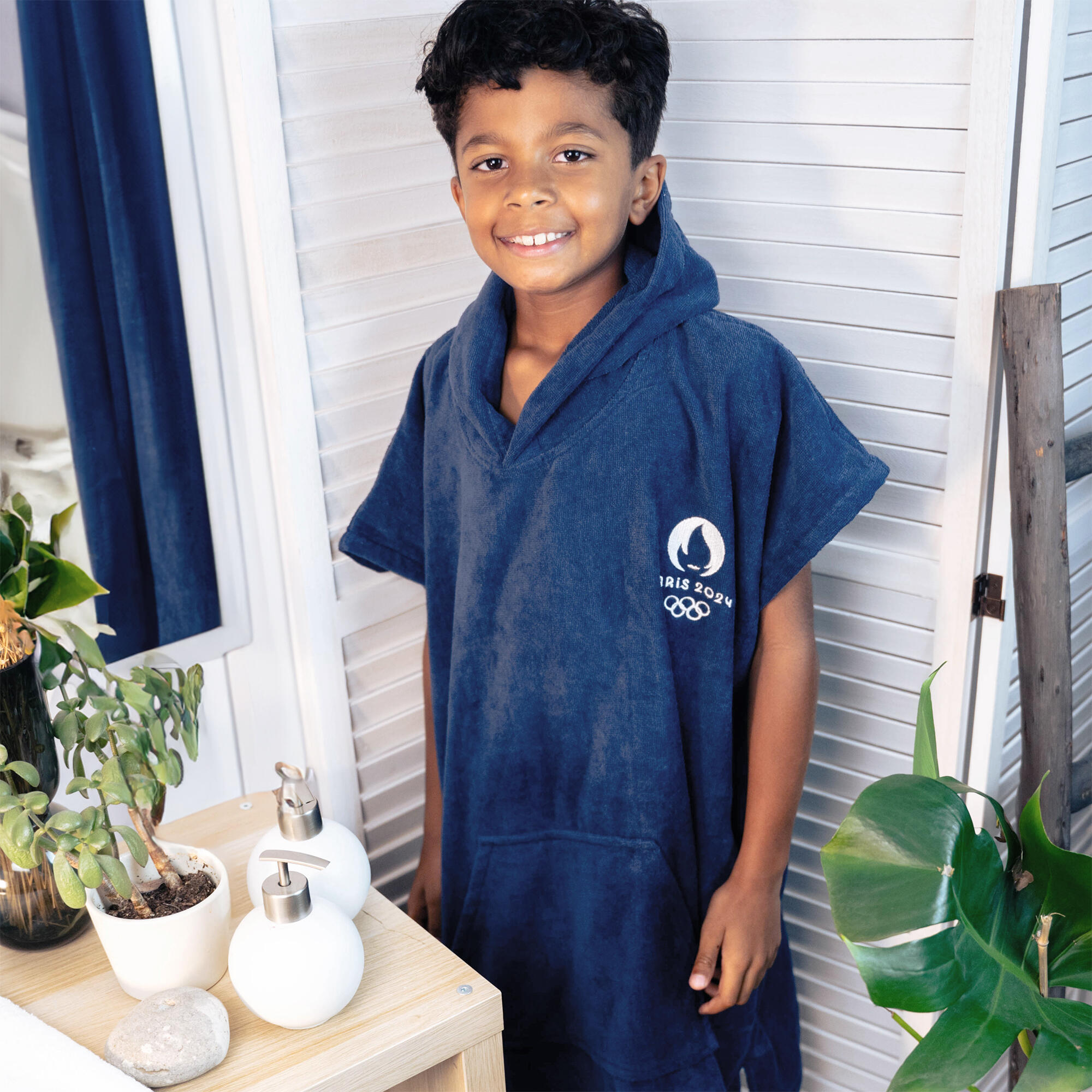 Poncho de bain enfant 100% coton Jeux Olympiques - Oly Logo 4/5
