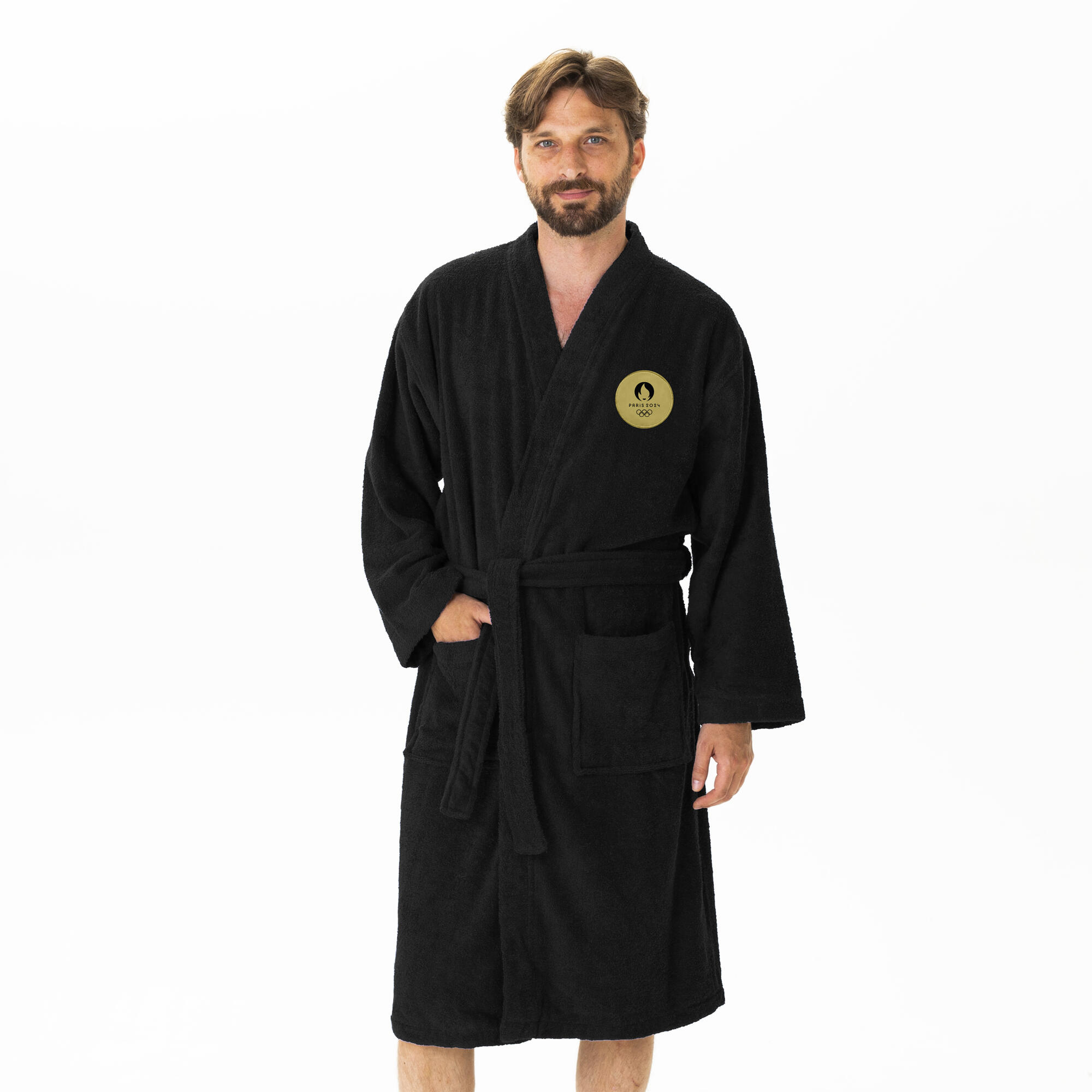 Peignoir de bain adulte 100 coton Jeux Olympiques Oly Premium PARIS 2024 Decathlon