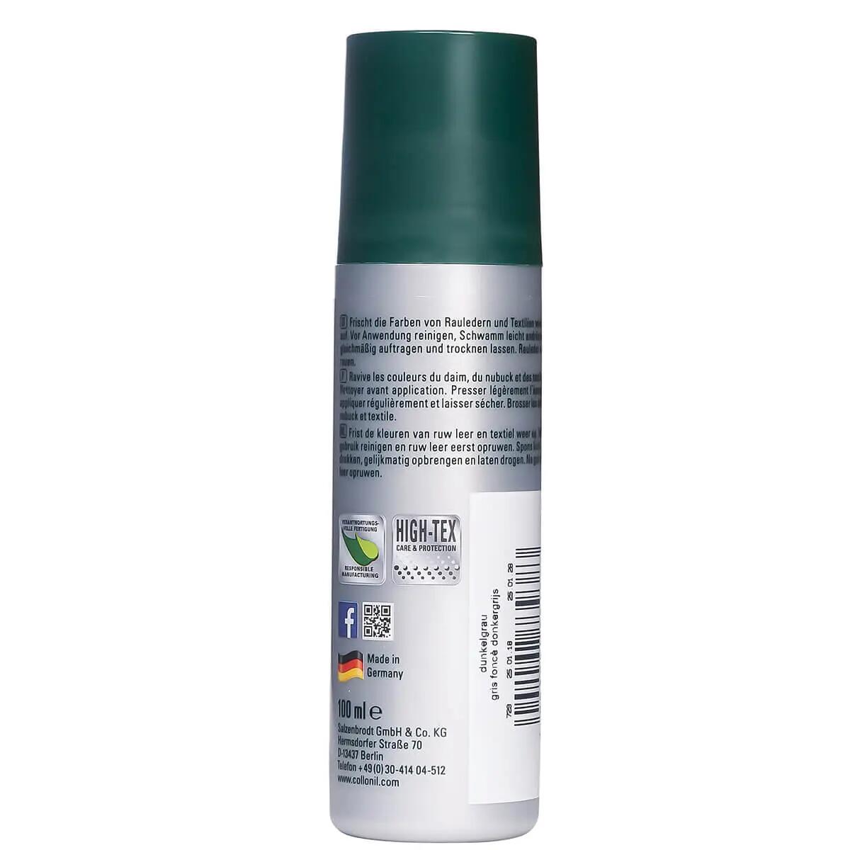 Solutie pentru piele intoarsa Collonil Nubuk + Textile, 100 ml 729-dunkelgrau 2/5