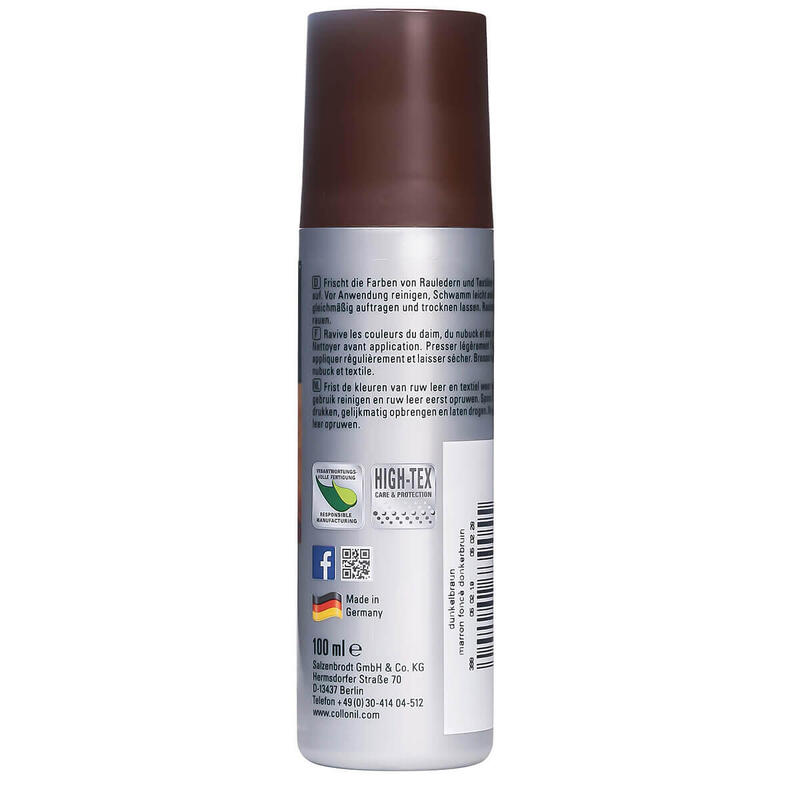 Solutie pentru piele intoarsa Collonil Nubuk + Textile, 100 ml 399-dunkelbraun