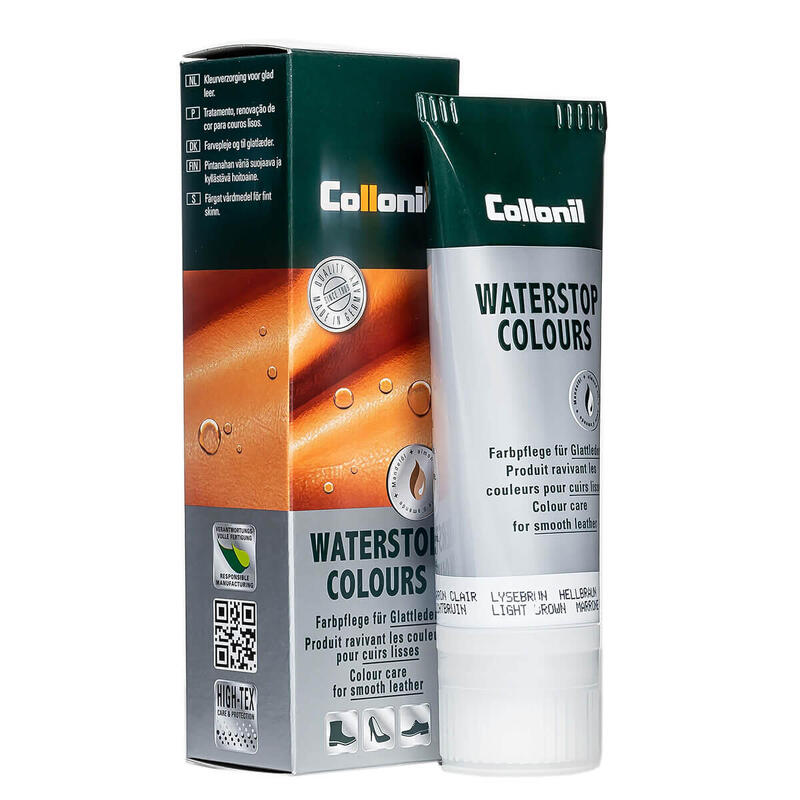 Crema de pantofi cu ulei de migdale Collonil Waterstop Colours, maro deschis