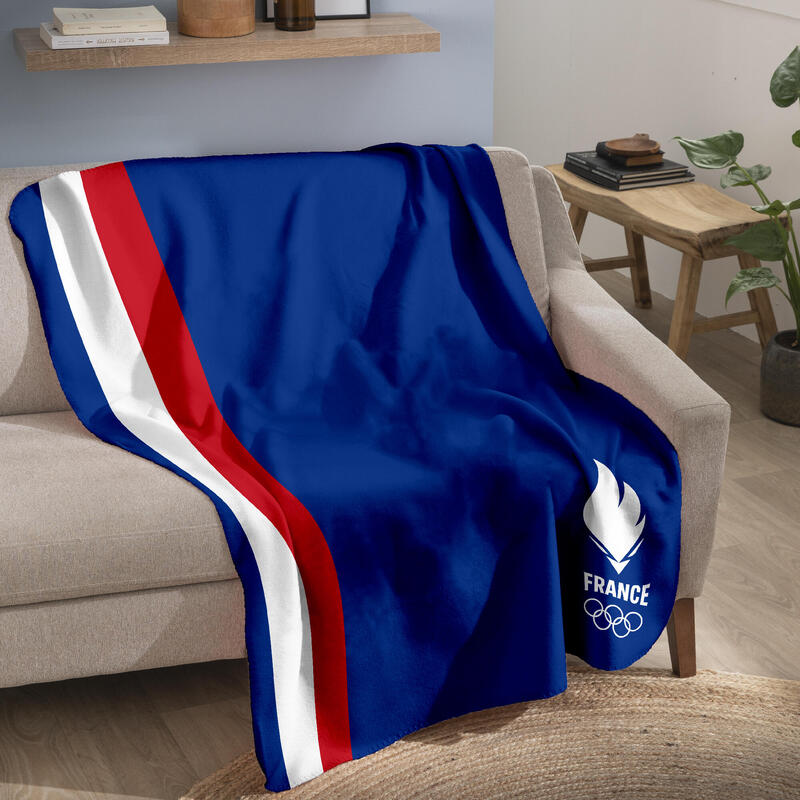 Plaid polaire 110x140 cm 100% polyester Jeux Olympiques - Drapeau