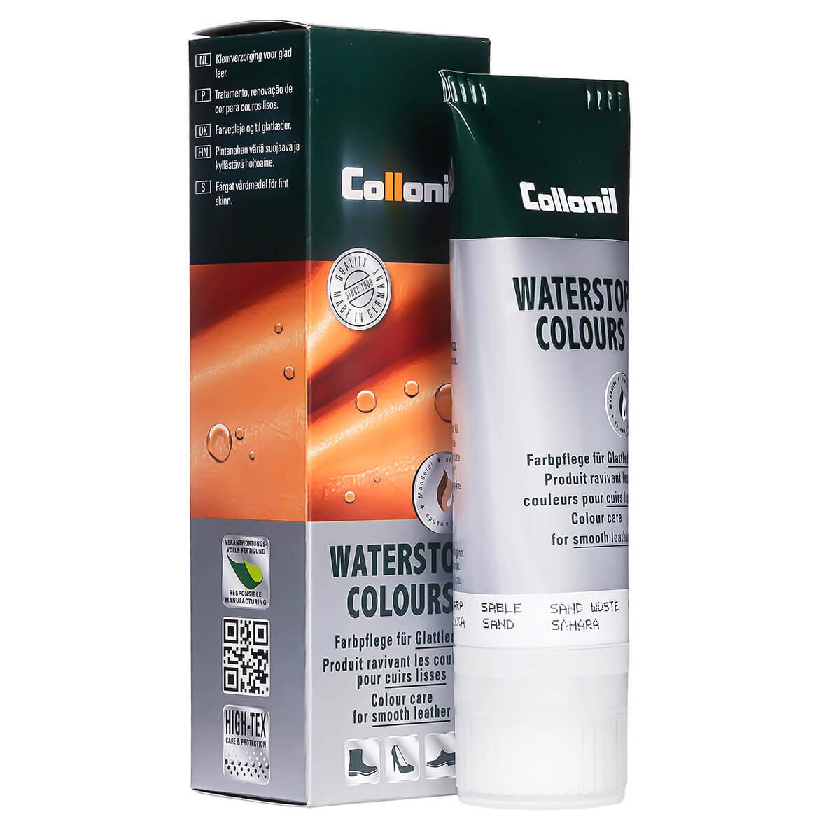 Crema de pantofi cu ulei de migdale Collonil Waterstop Colours, 75 ml, nisip