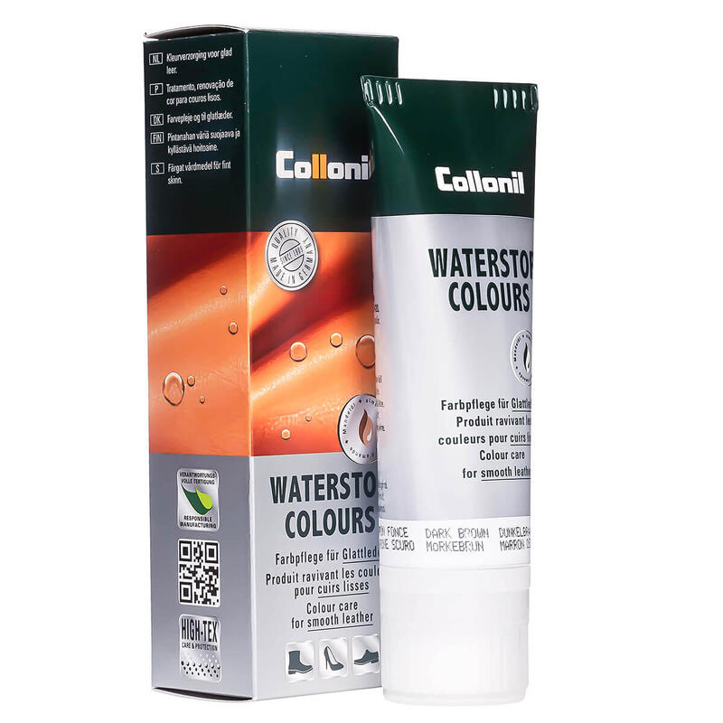 Crema de pantofi cu ulei de migdale Collonil Waterstop Colours, maro inchis