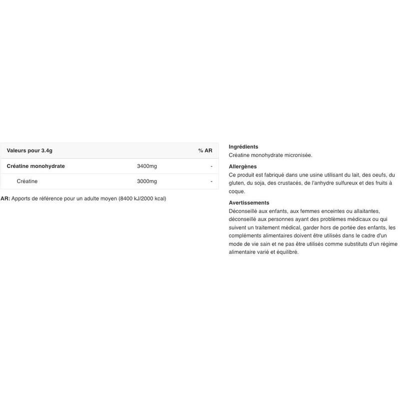 Créatine - 100% Creatine Monohydrate - Saveur neutre 300g