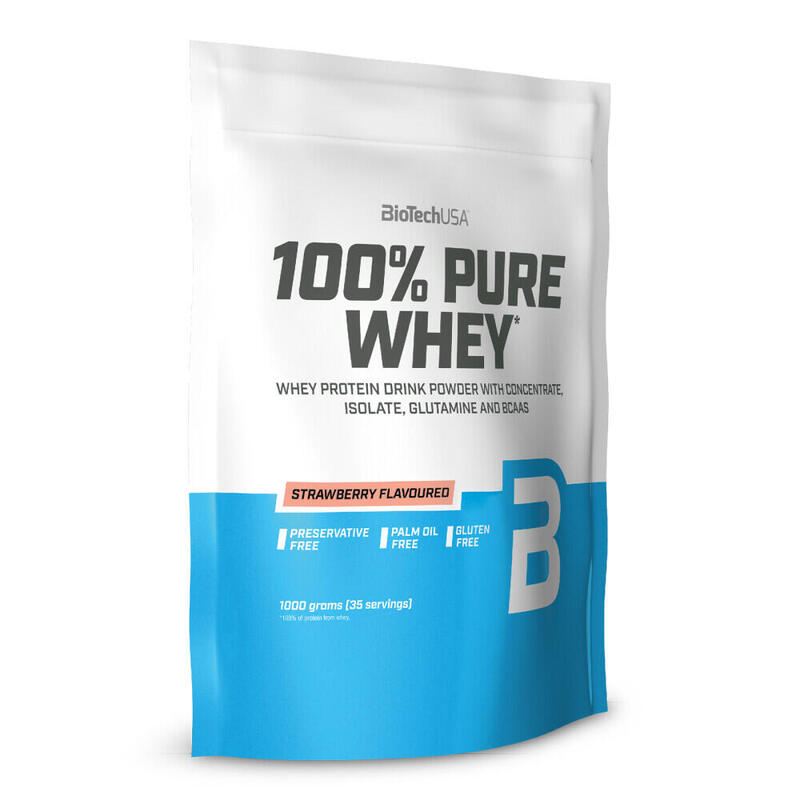 100% Pure Whey - 1kg Fresa de Biotech USA