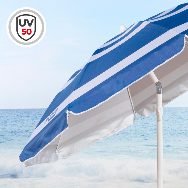 Sombrilla playa grande 180 cm Sun&Surf azul UPF 50+