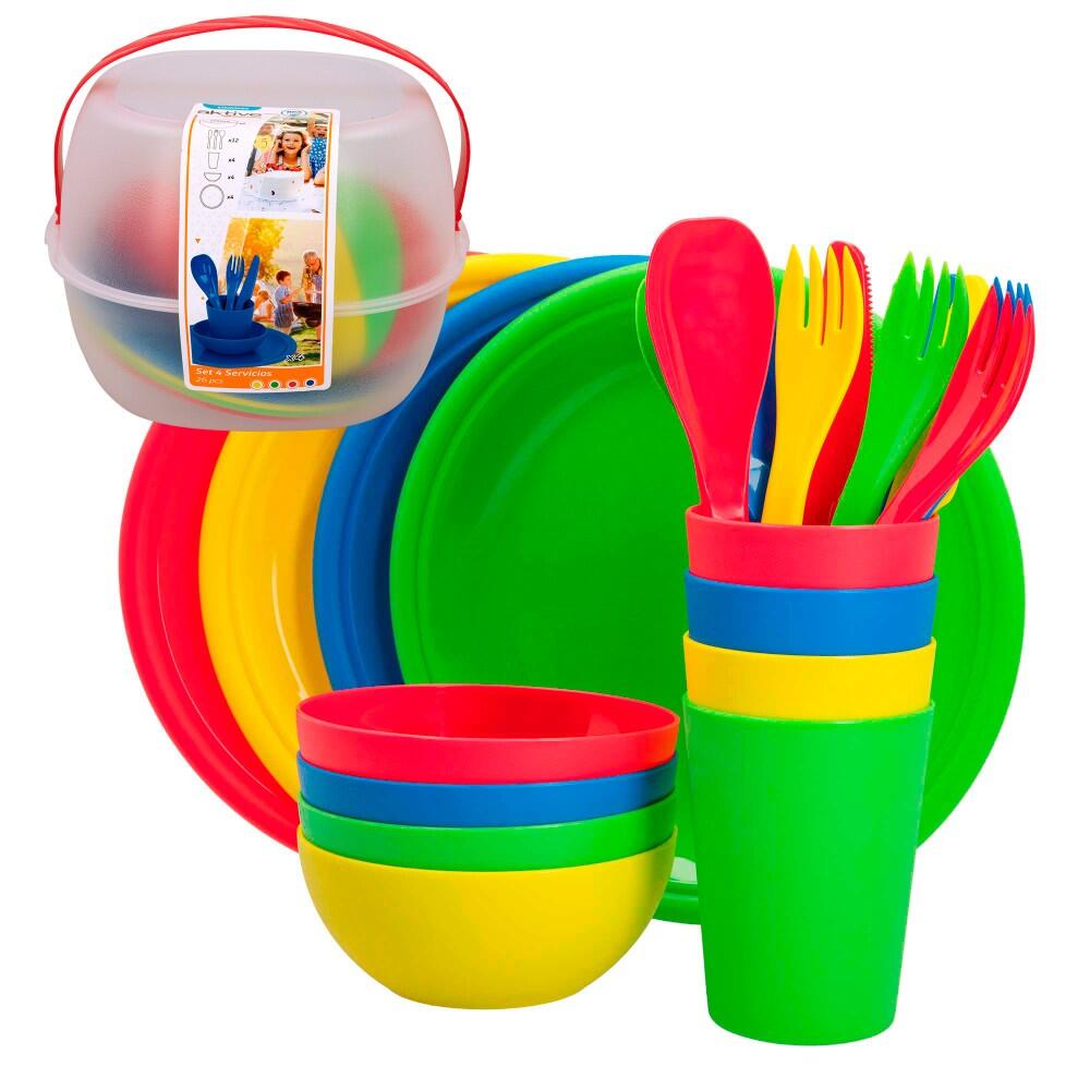 AKTIVE Set utensílios picnic 4 pessoas max home