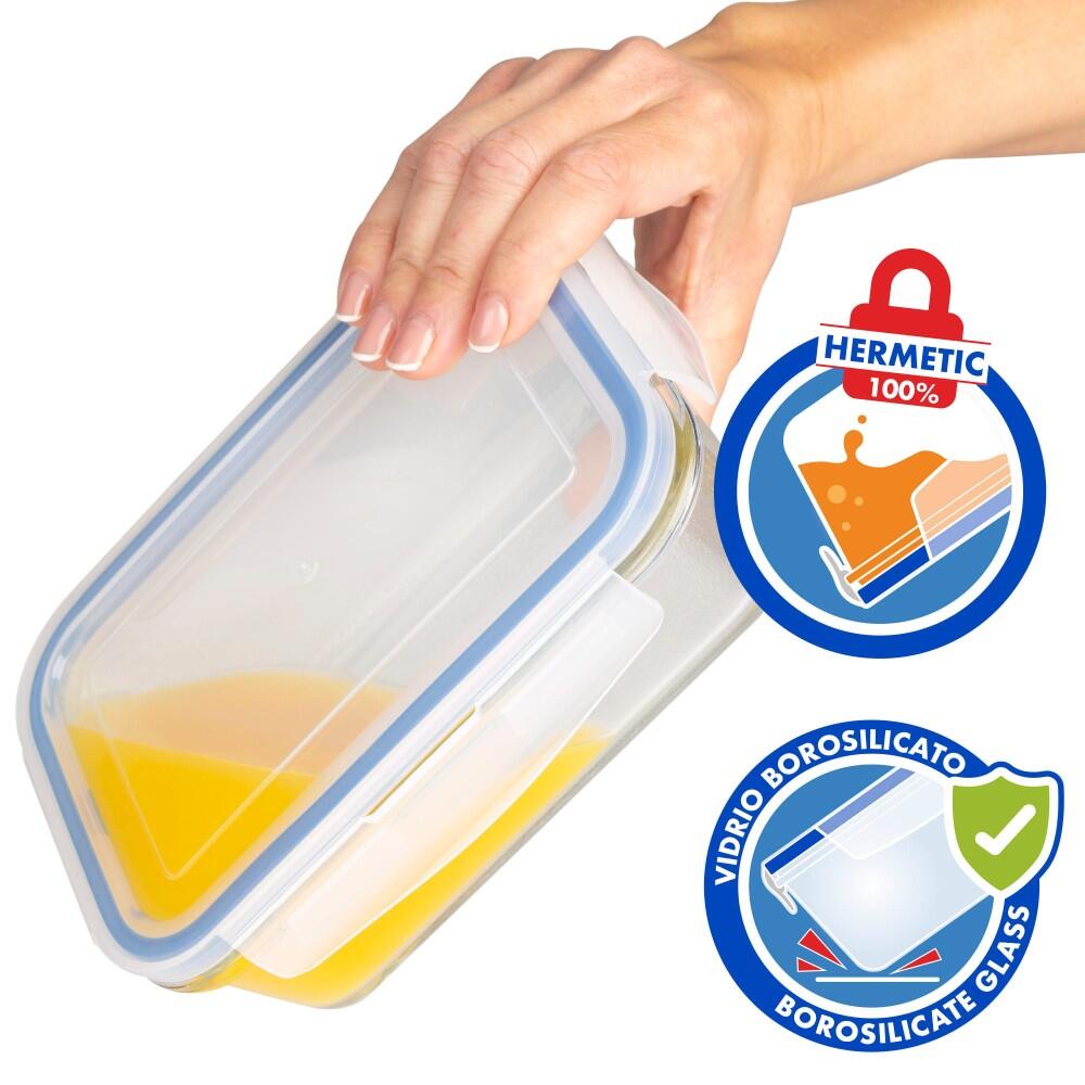 Pacote de 3 recipientes de vidro herméticos 330/800/1500 ml Max Home 3/6