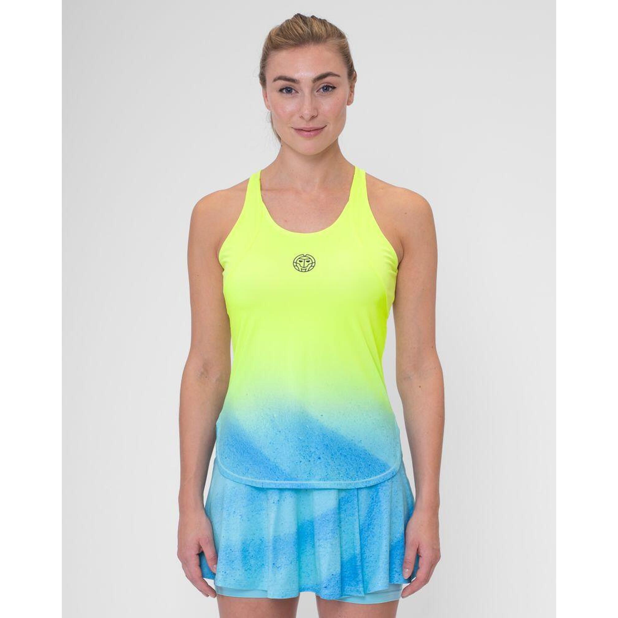 Bidi Badu - Camiseta Bidi Badu Beach Spirit Amarillo Neon Aqua Mujer -  - S - T-shirt Crop Top - Bleu|jaune - Decathlon