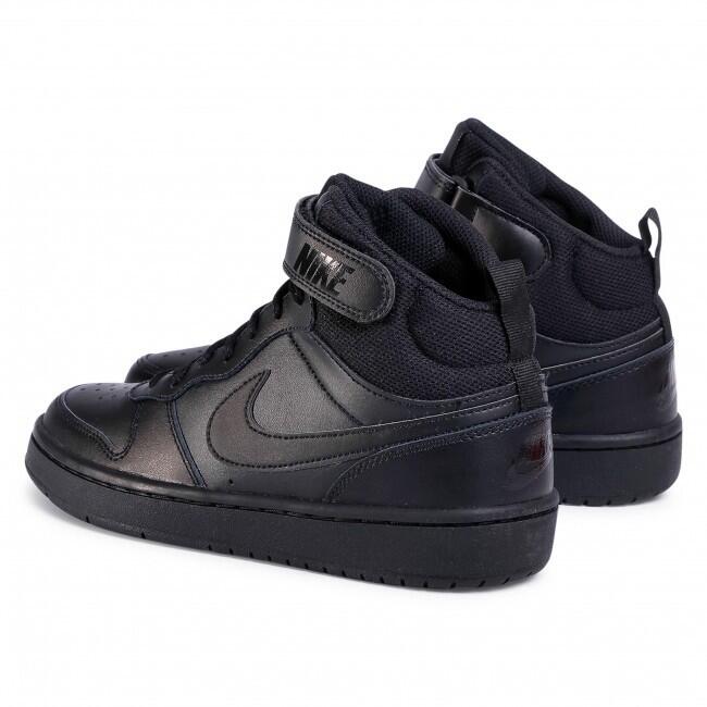 Scarpe ragazzo nike court borough mid (gs) - nero