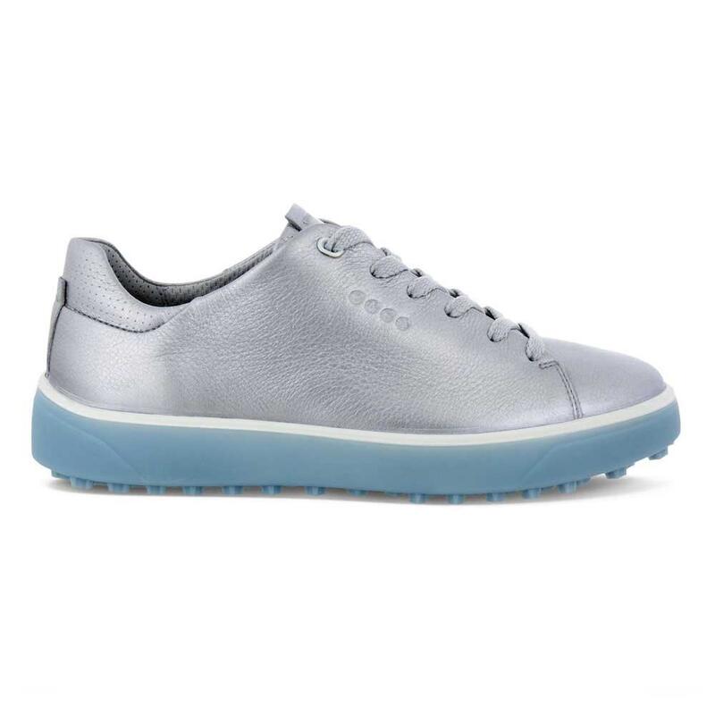 ECCO Tray, Zapatos de Golf para Mujer, Cuero Impermeable, Alu Silver/Aron