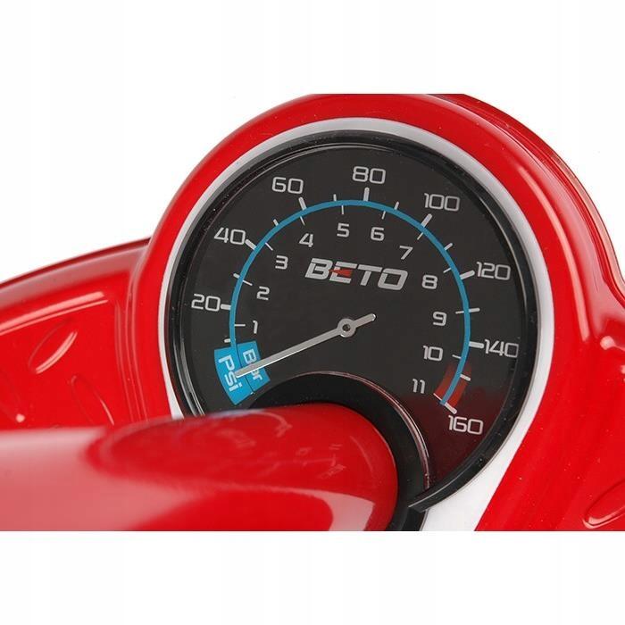 Pompka Beto CMP-135SG5-RD podłogowa z manometrem stalowa 26" 160 PSI Czerwona 4/4