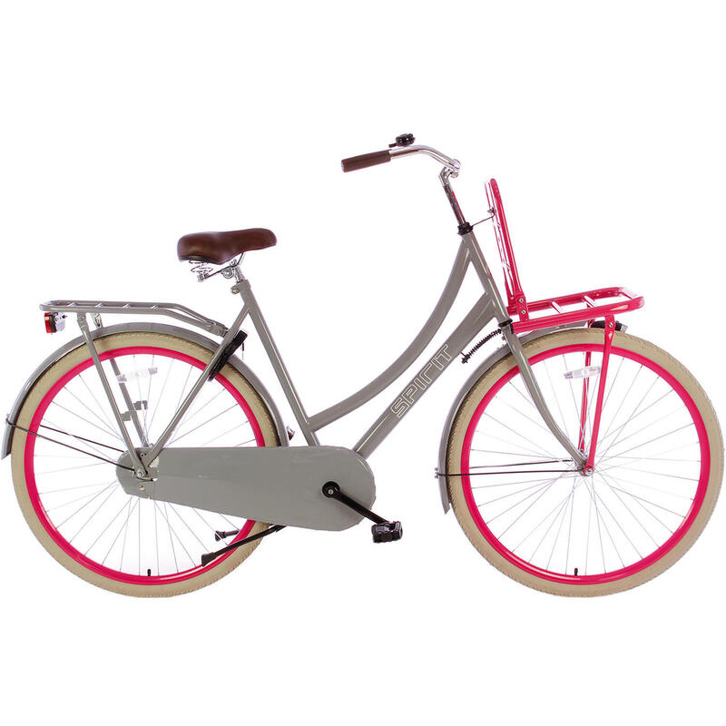 Découvrez le Vélo de Ville Spirit Transportfiets en Gris Rose, 28 Pouces, Cadre