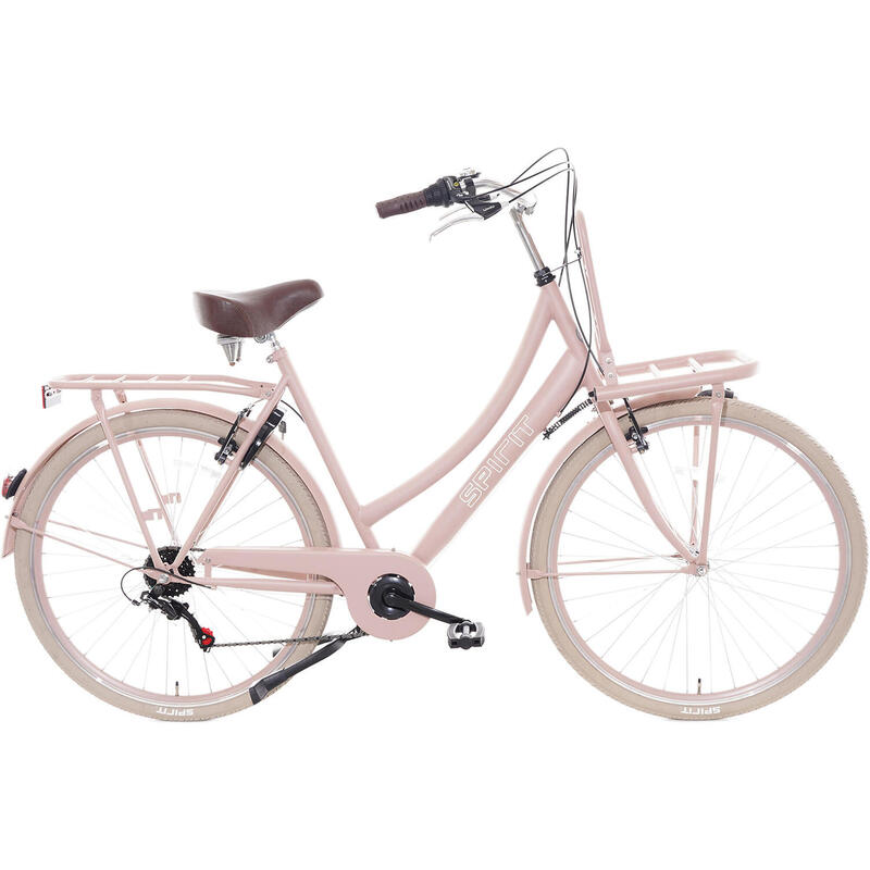 Découvrez le vélo pour dames Spirit Transporter 6 vitesses en saumon, 28 pouces