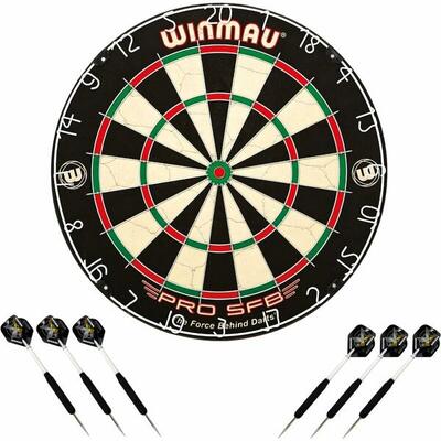 Winmau Dartboard Original Blade 6 + 2 Steeldart Sets Broadside Brass