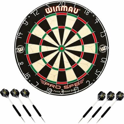 Winmau Dartboard Original Blade 6 + 2 Steeldart Sets Broadside Brass