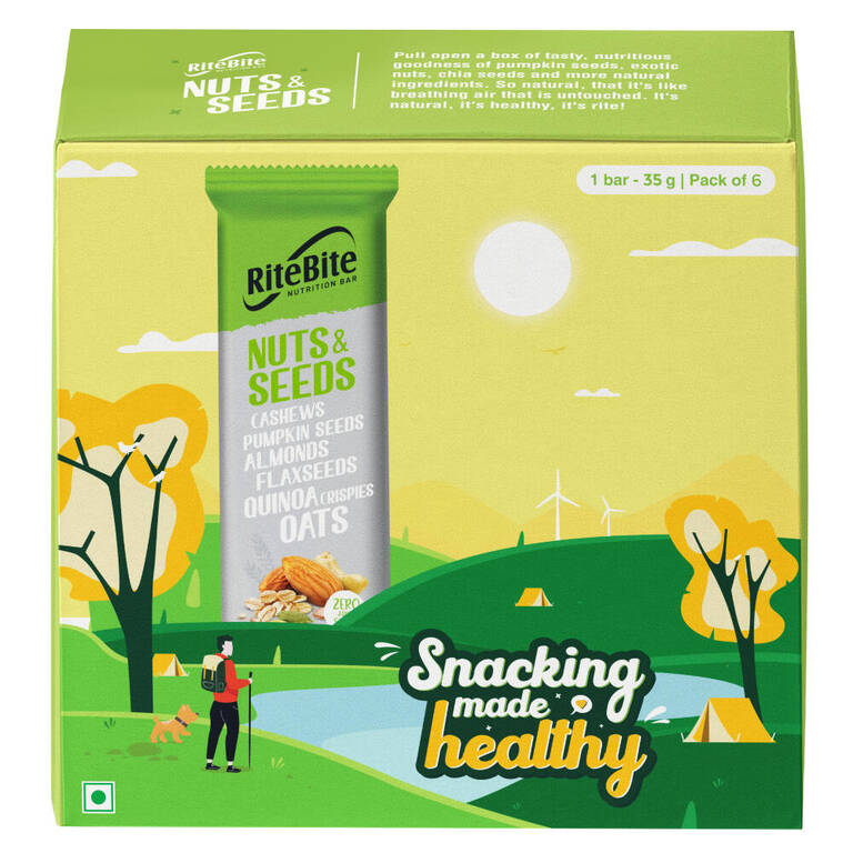 RiteBite Nutrition Nuts & Seeds Bar (Pack of 6)
