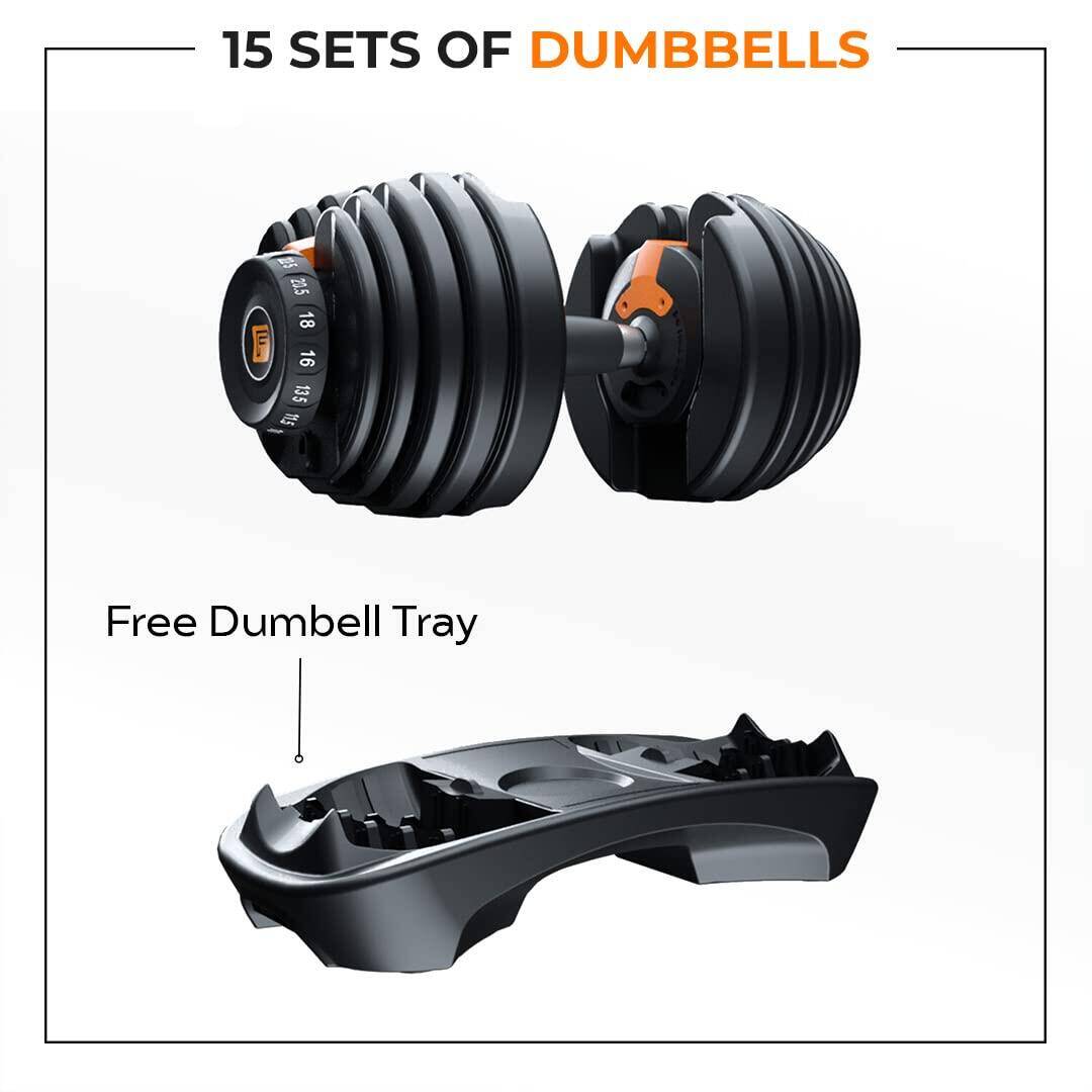 Flexnest Adjustable Iron Dumbbell for Home Gym Workout (2.5Kg-24Kg) Set of 1 -  5
