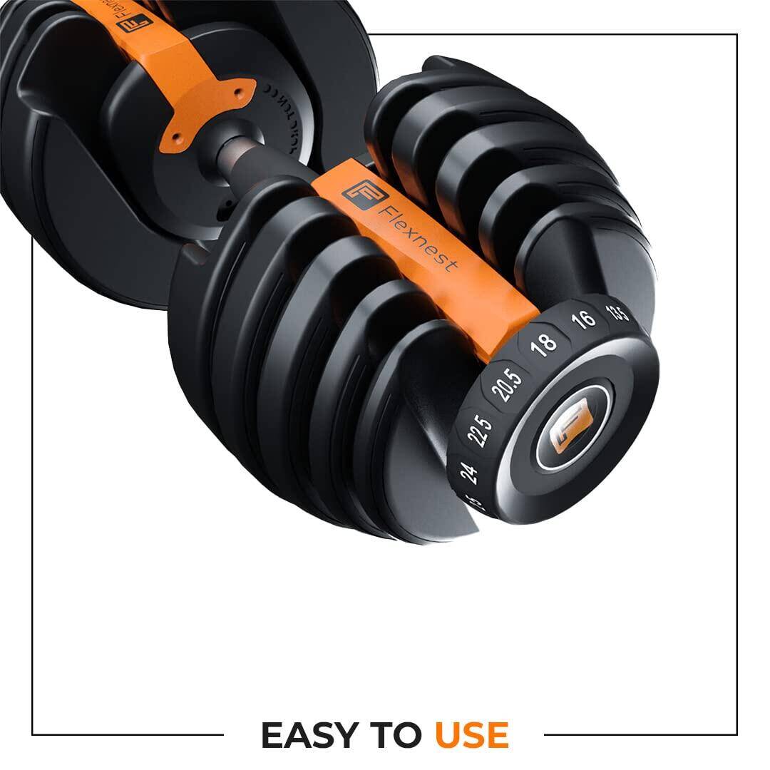 Flexnest Adjustable Iron Dumbbell for Home Gym Workout (2.5Kg-24Kg) Set of 1 -  3