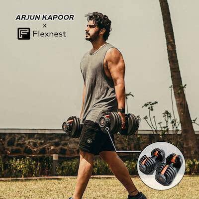 Flexnest Adjustable Iron Dumbbell Set for Home Gym Workout (5kg to 40kg) Set of 2 -  2