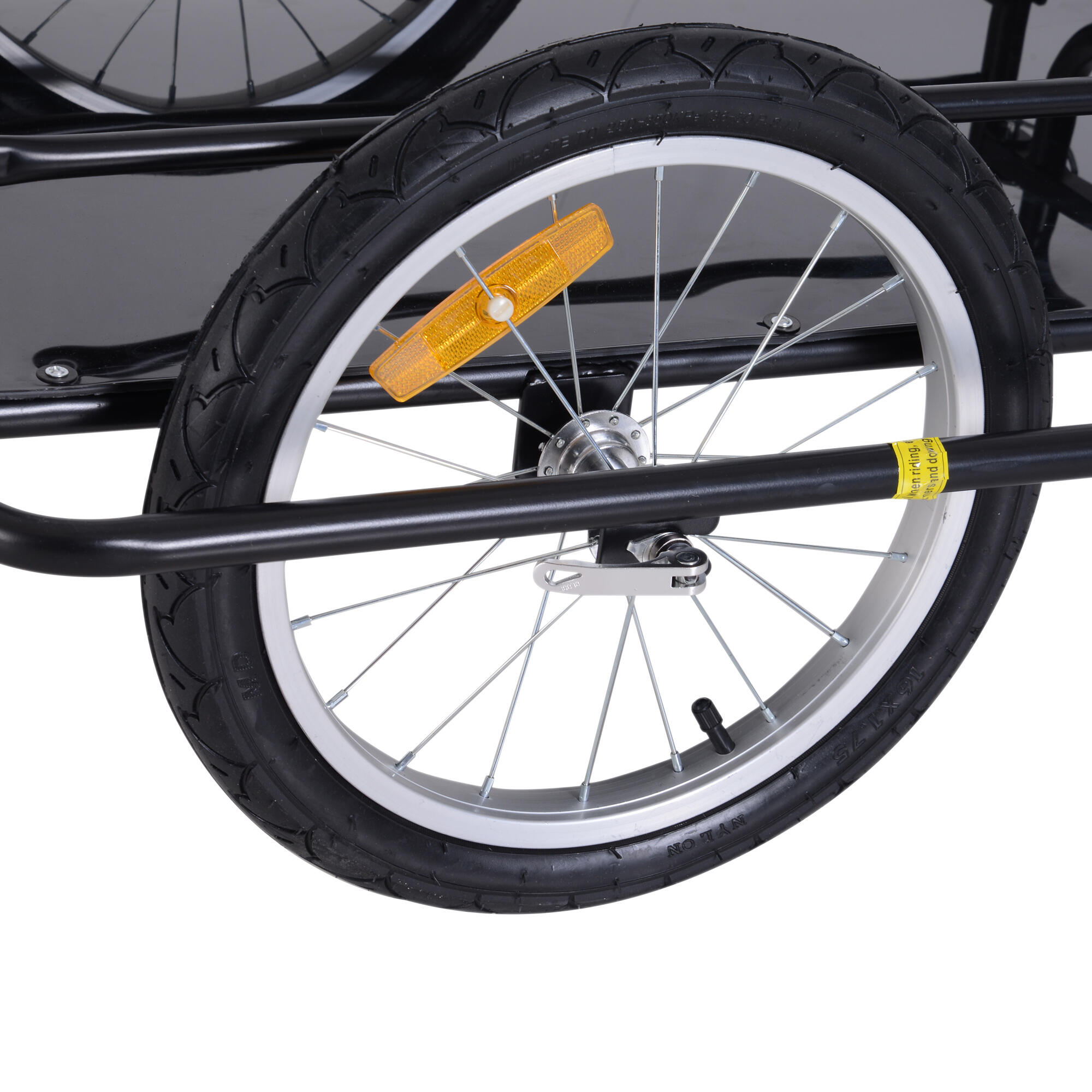 Remolque para Bicicleta HOMCOM 155x71.5x77 cm Negro 5/7