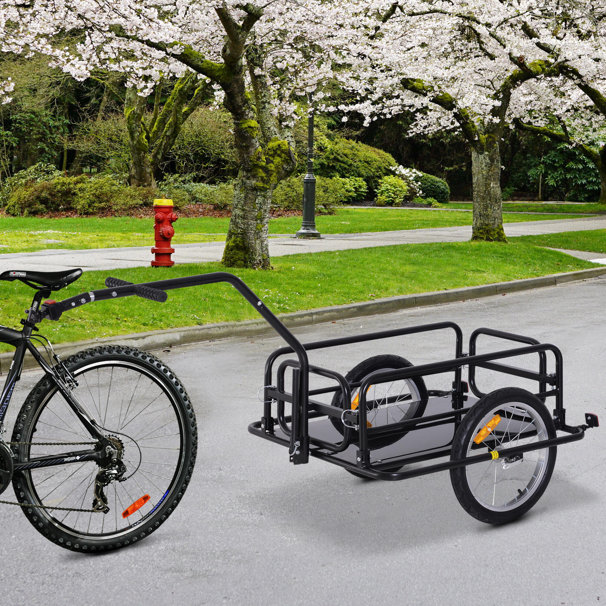 Remolque para Bicicleta HOMCOM 155x71.5x77 cm Negro 2/7