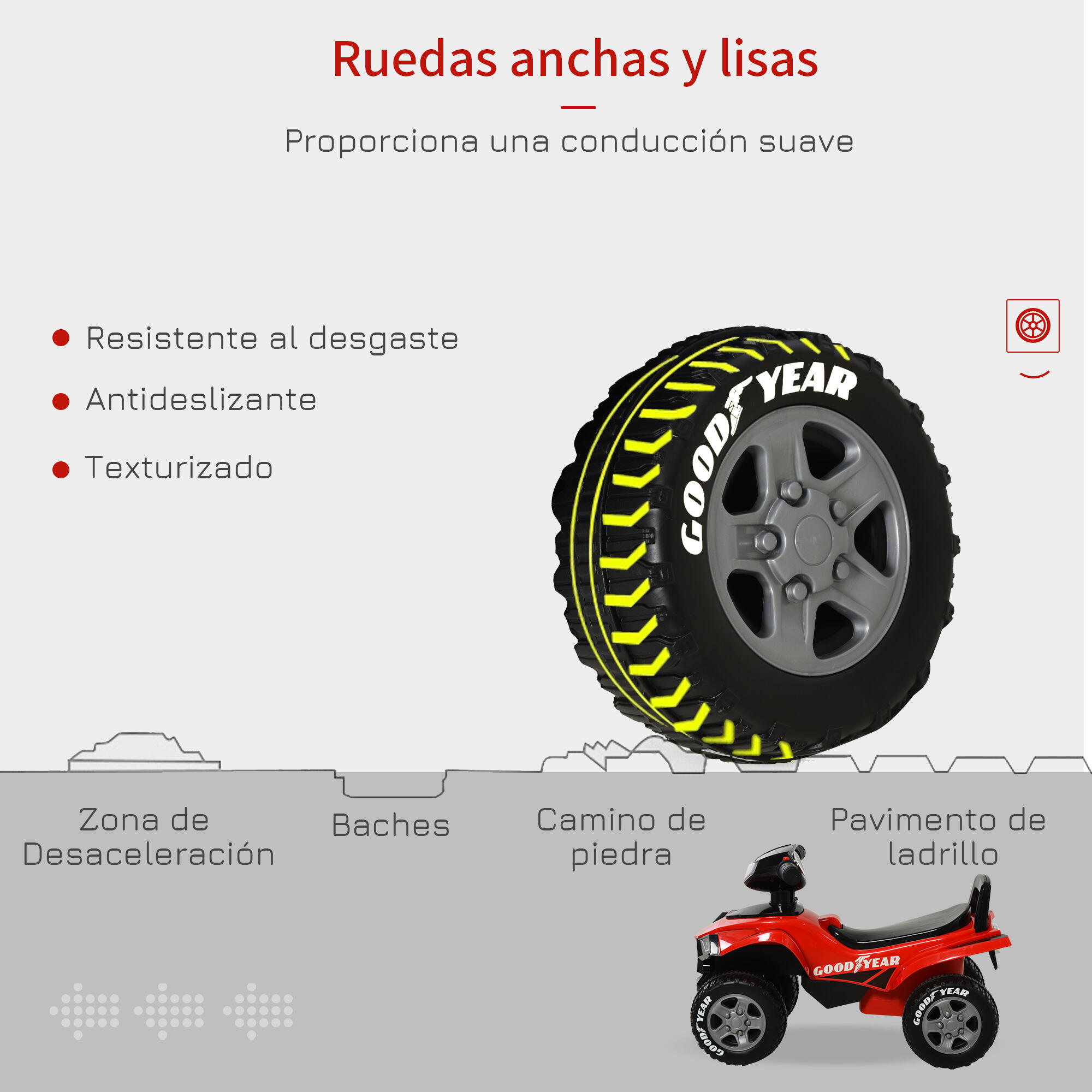 Quad Infantil HOMCOM 60x31x42cm Rojo 4/5