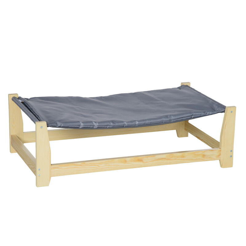 PawHut Cama Elevada para Perros Carga 15 kg  90x50x28 cm Gris