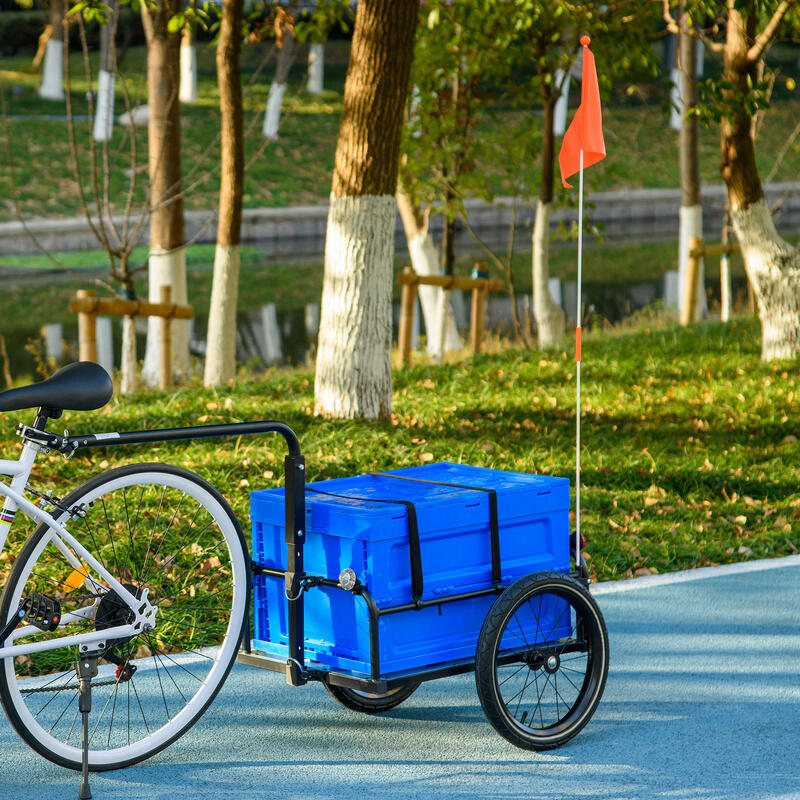 Reboque de carga para bicicleta azul HOMCOM