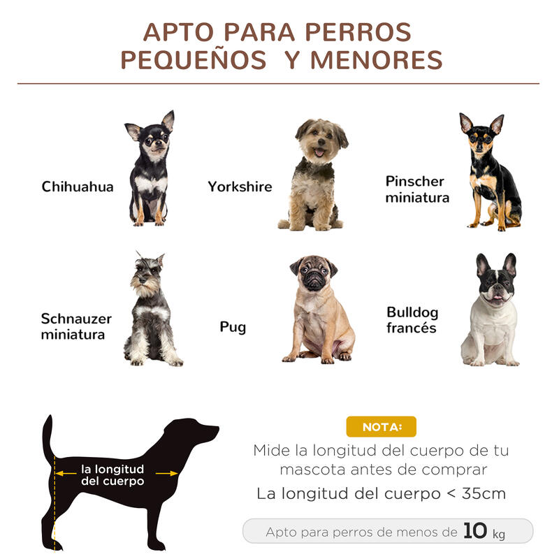 PawHut Cama Elevada para Perros  Portátil Cama para Mascotas 61x46x18 cm Marrón
