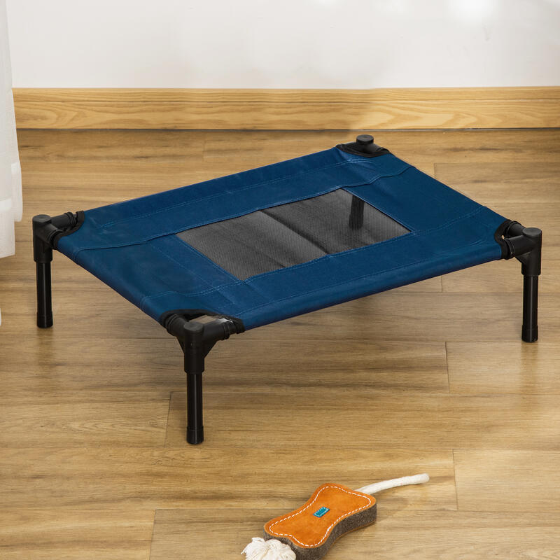 Cama Elevada para Mascotas PawHut 61x46x18 cm Azul