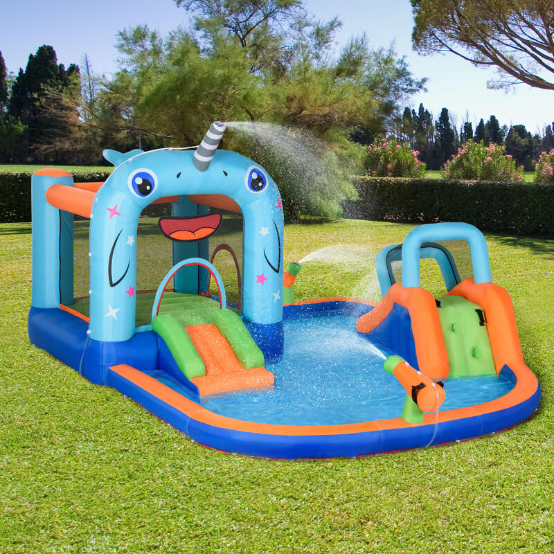 Castillo hinchable con tobogán Outsunny 420x370x230 cm multicolor